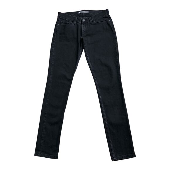 LEVIS 524 Womens Size 7 M Black Too Superlow Skinny Denim Jeans 31.5" Inseam - Picture 1 of 6